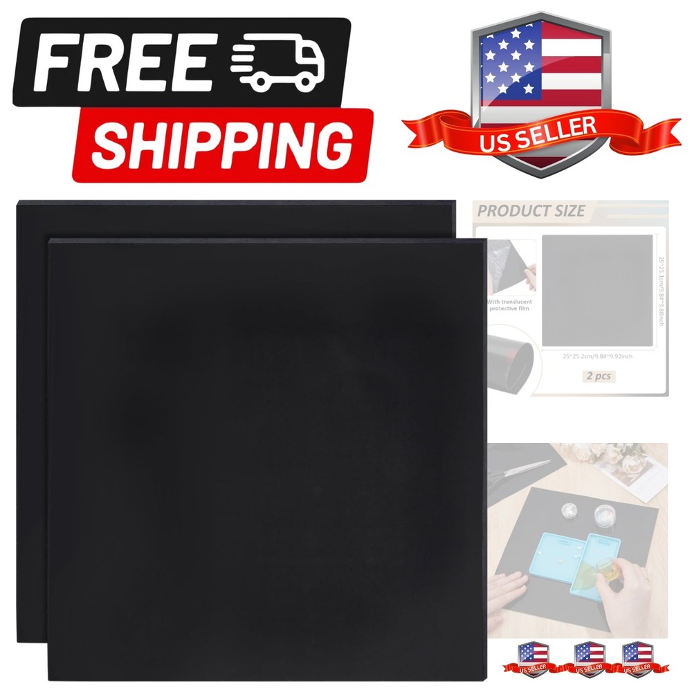 2Pcs 10x10Inch Silicone Rubber Sheets, Black High Temperature Rsistant Rubber...