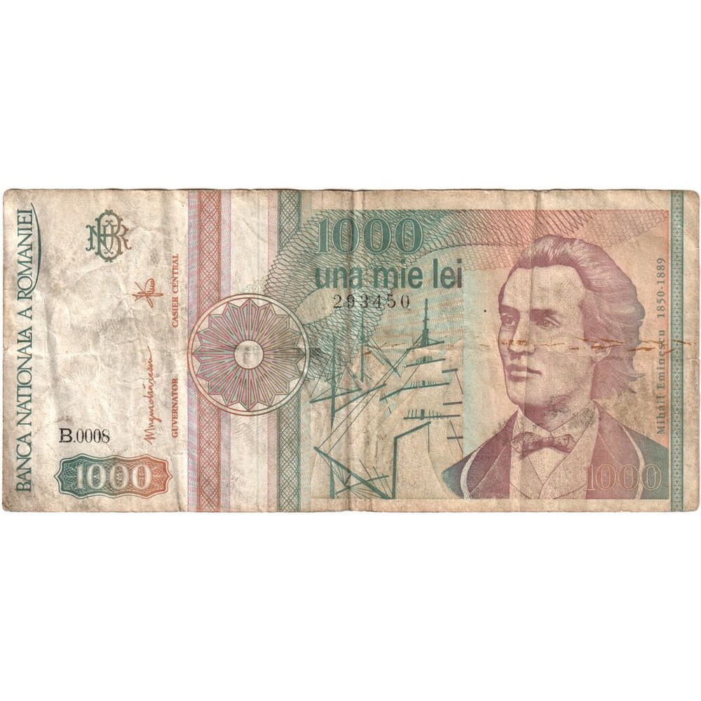 [#196687] Romania, 1000 Lei, VG(8-10)