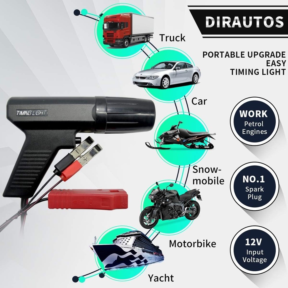 Engine Timing Light with Spark Plug Tester - Inductive Timing Light Gun