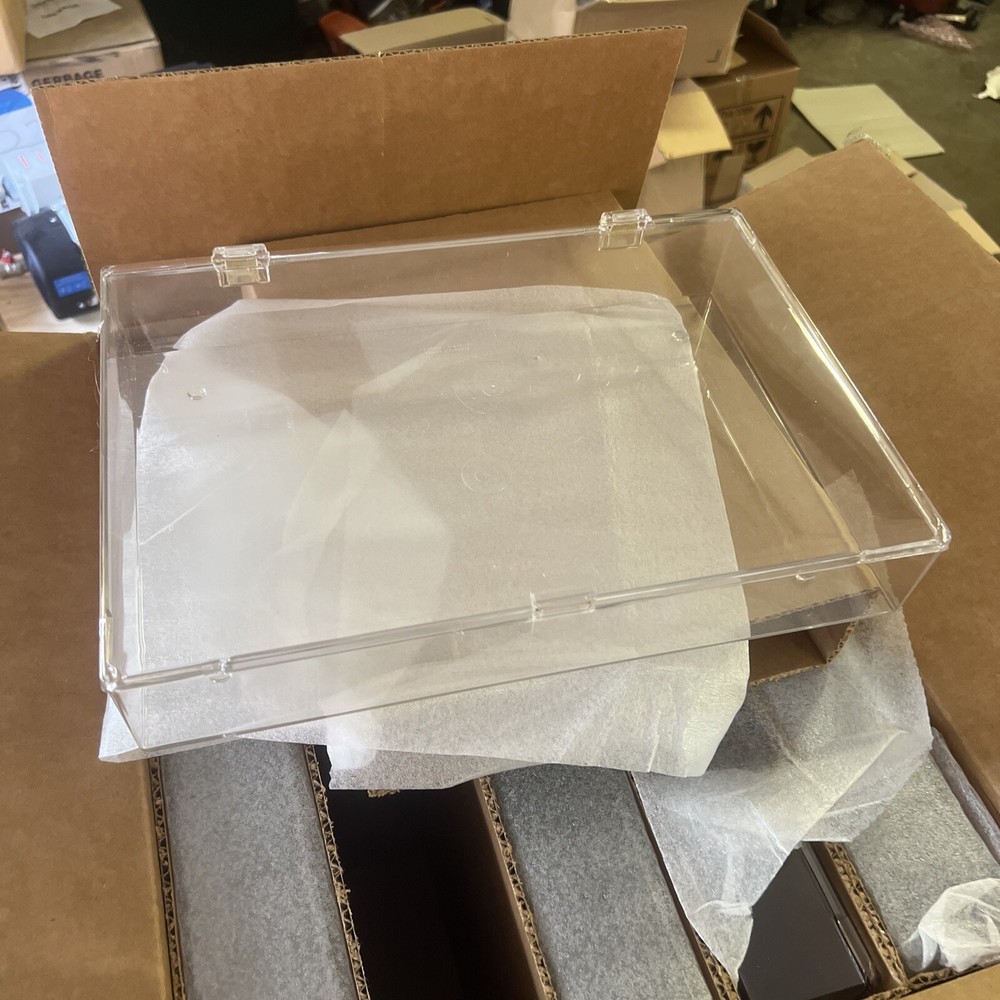 Clear Rectangular Plastic Hinged Container, 13 1/8” X 9 3/16” X 2” *BOX OF 10*