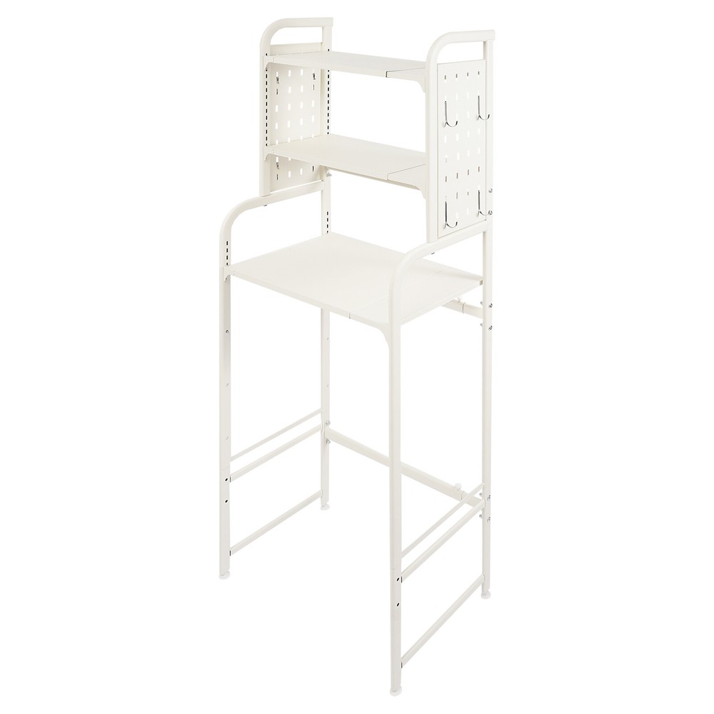 Adjustable Laundry Room Shelf Expandable Over Toilet Washing Machine Storage Rac