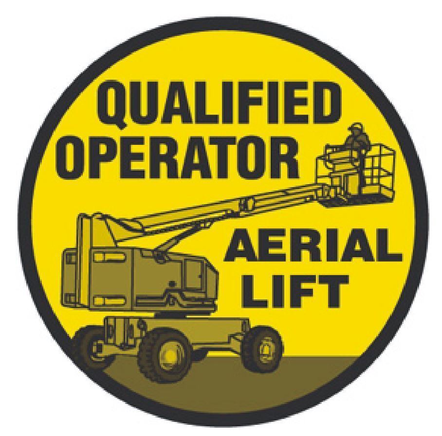 Qualified Aerial Lift Operator Hard Hat Sticker Decal