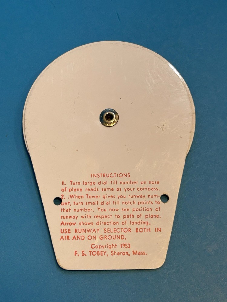 Vintage 1953 Tobey Runway Selector