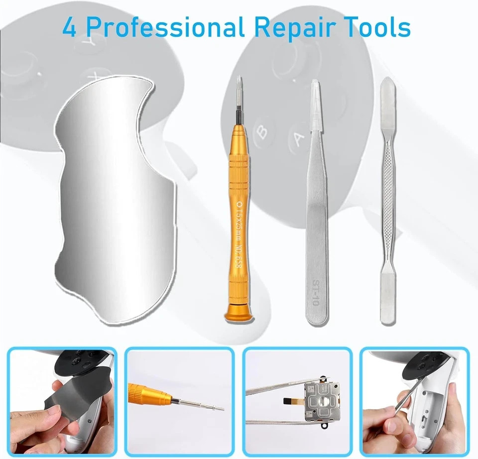 4 Pack Joystick Replacement Kit for Meta Quest 3 Controller(12 in one), Repair