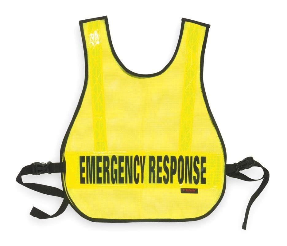 1YAW3 Safety Vest, Emergency, Lime, Reflective (DR)