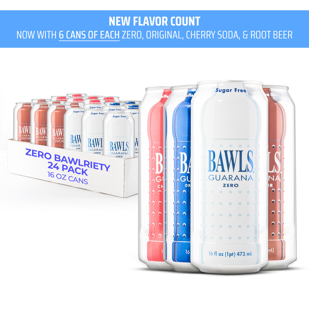 BAWLS Guarana Zero Variety Can 24-Pack