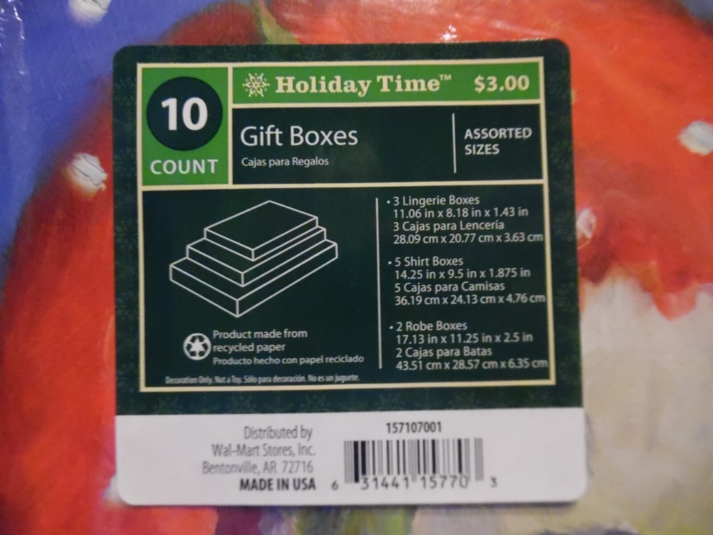 Assorted Various Size Unused Winter Holiday Christmas Gift Boxes