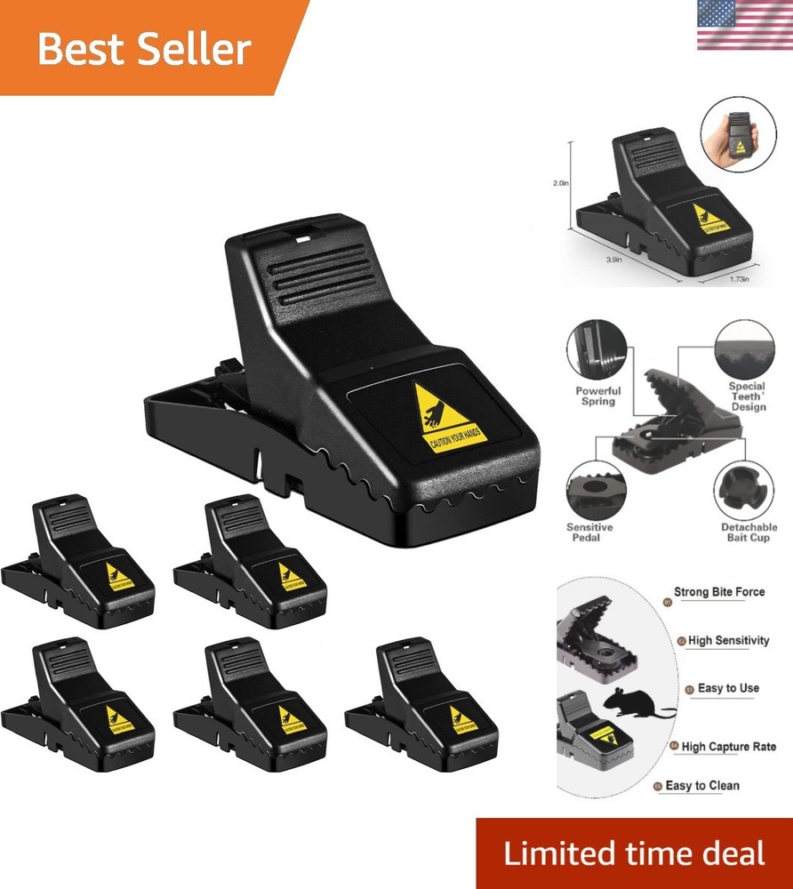 6 Pack Safe Mouse Traps - No Touch Design for Family & Pets, Quick & Effective