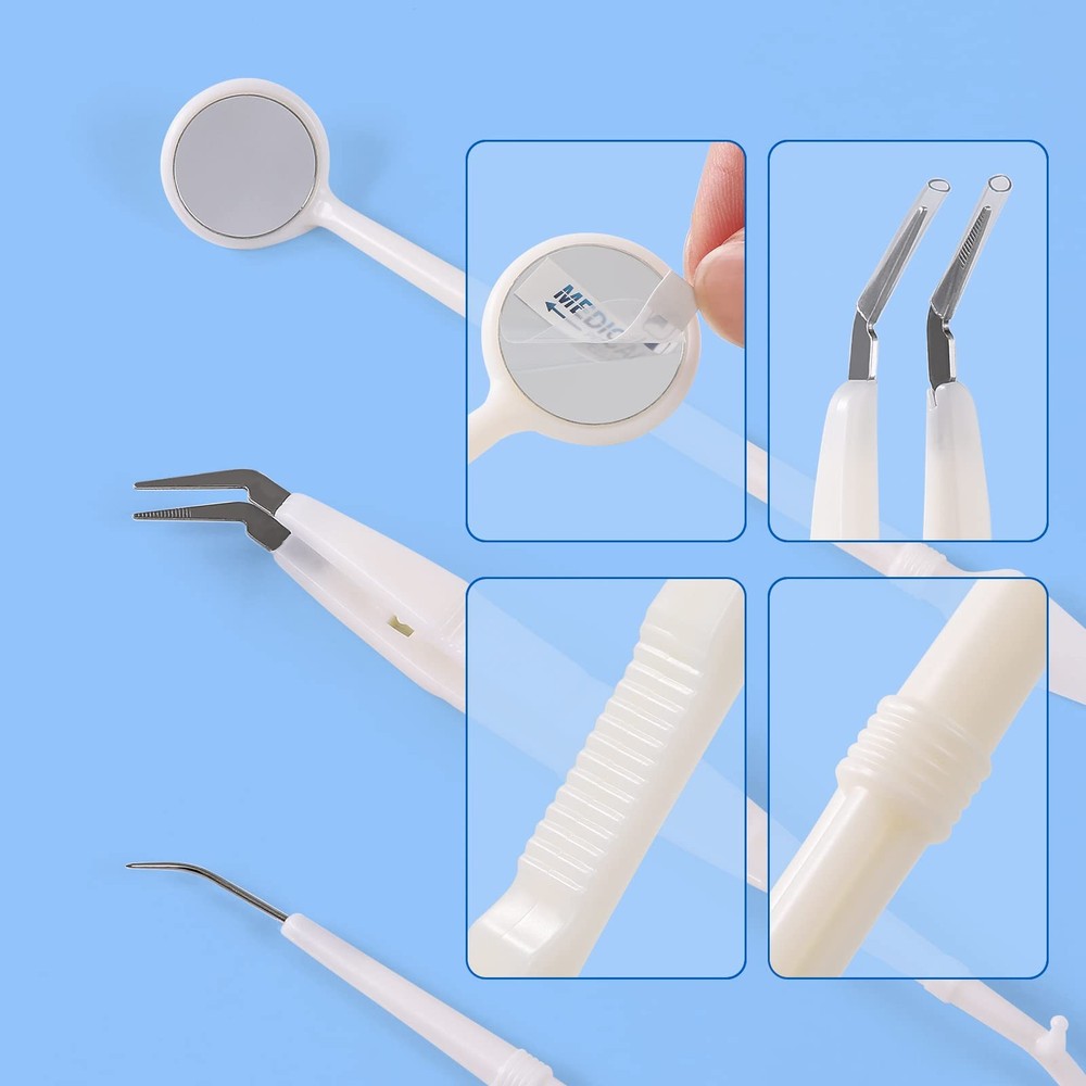 20 Pack Disposable Dental Examination Kit, 3Pcs Basic Instruments Set, Steril...