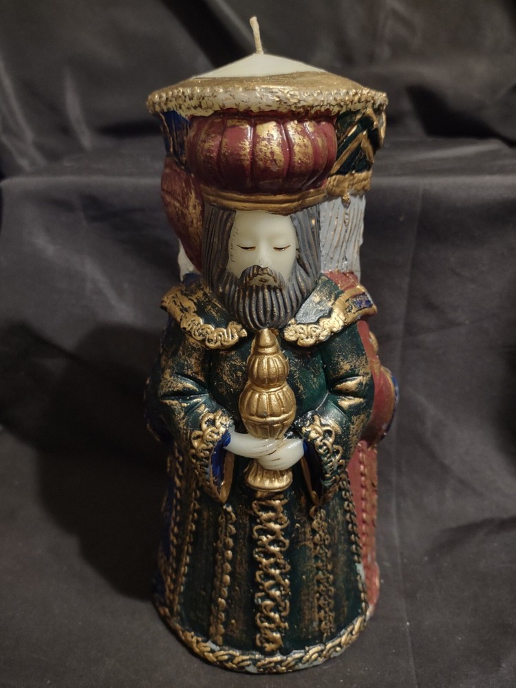 UNIQUE VINTAGE Three Kings Three Wise Men Decorative Candle 8 ¼”