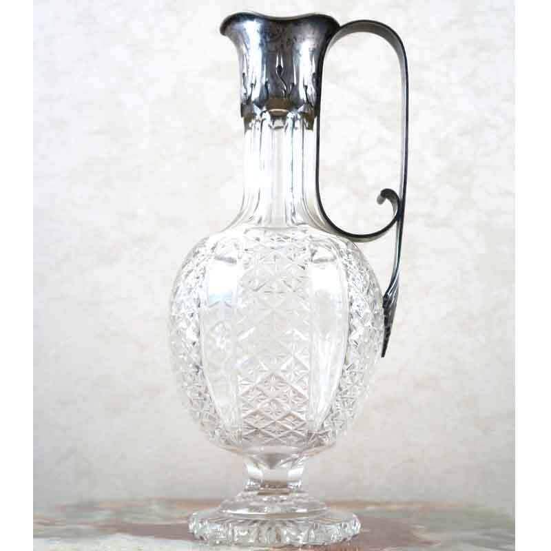 European Crystal Silver Wine Carafe