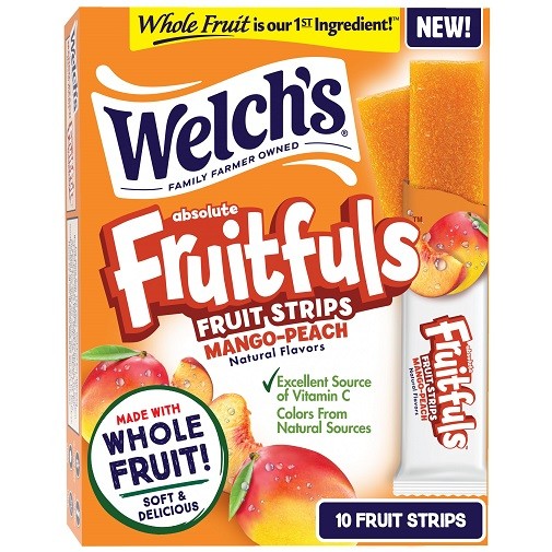 Welch's Absolute Fruitfuls Fruit Strips Mango Peach