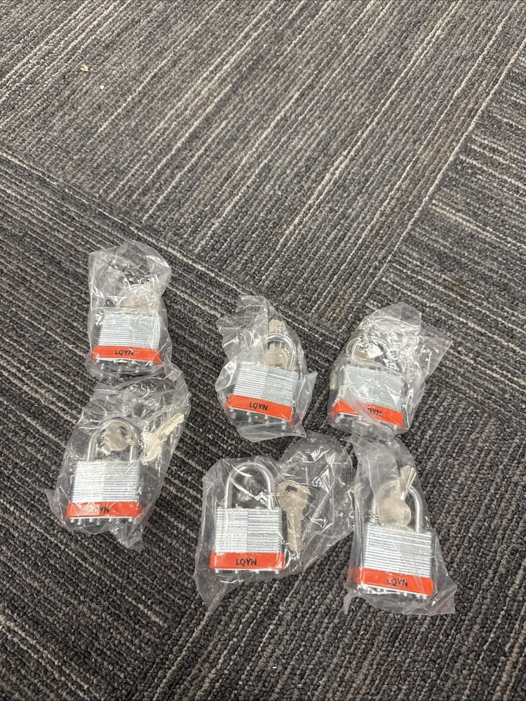 Padlocks with Same Key, 6 Pcs Laminated Keyed Padlock (1-9/16", 40mm), Keyed ...