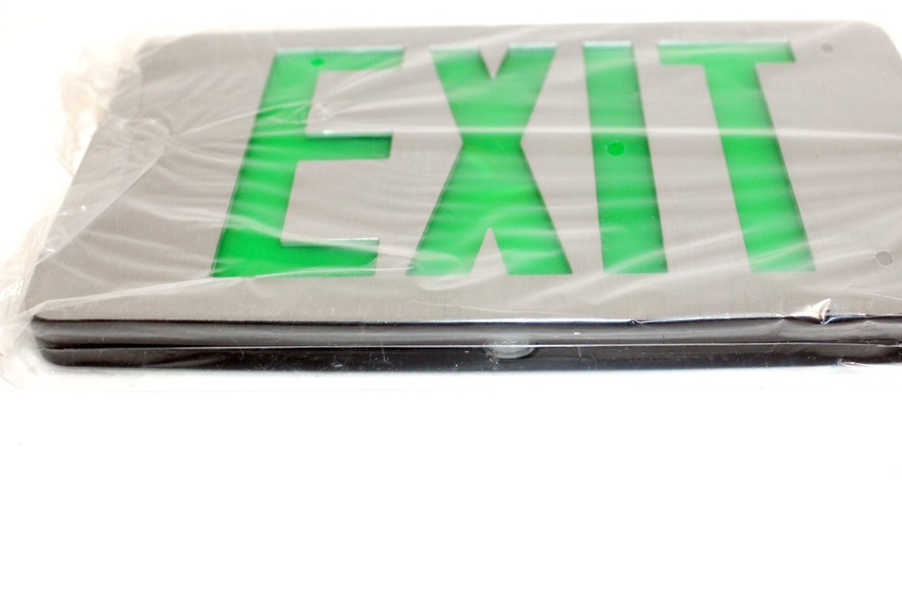8 Pack Envoy Lighting LED Emergency Exit Sign, Green Letter, Battery Back-up