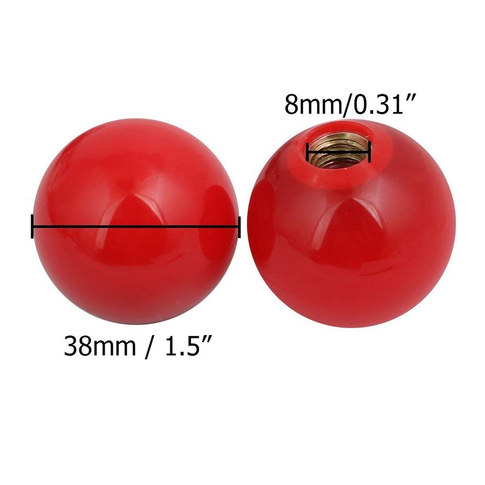 5 Pcs 0.4" 10mm Female Thread Bore 1.5" 38mm Spherical Round Ball Lever Knobs...