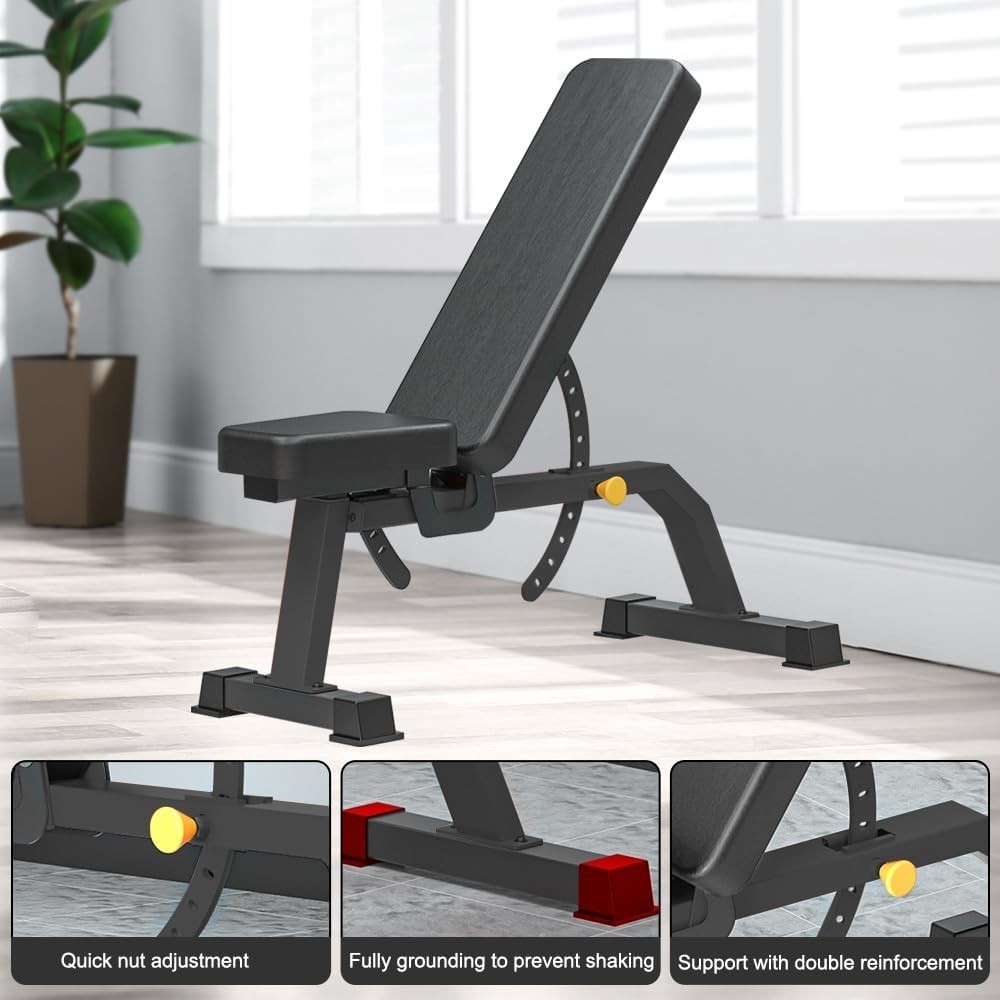 Multi-Functional Weight Bench with Triangular Support Structure for Stability