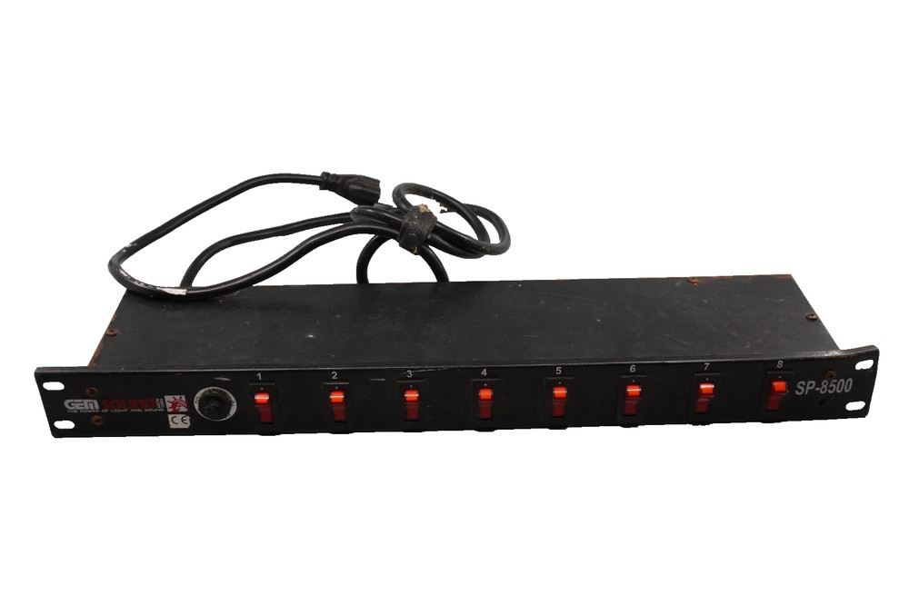 GemSound SP8500 Rackmounted AC Switch Panel 8 Power Outlets