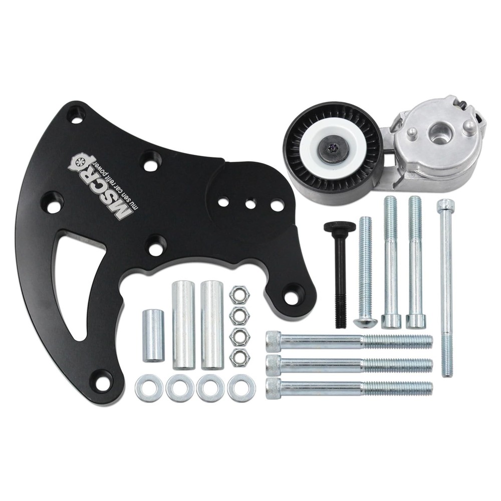 High Mount AC Compressor Bracket Kit for LS Vortec Engines  Includes Tensioner