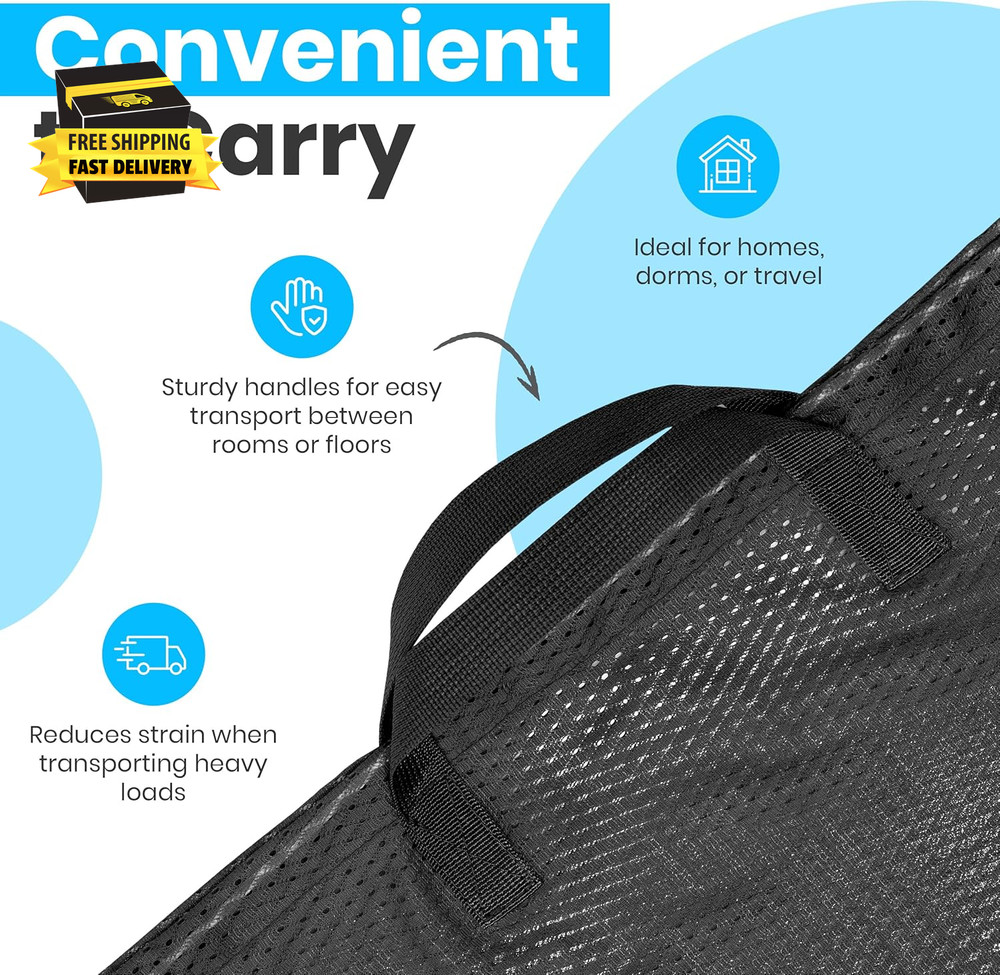 Extra Large Mesh Laundry Bag with Handles & Shoulder Strap – Heavy Duty, Machine