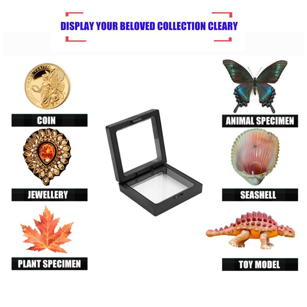 4 Pcs 3D Floating Display Case Challenge Coin Display Frame Stand Holder