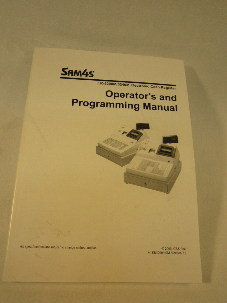 Programming Book for Sam4s Cash RegisterS