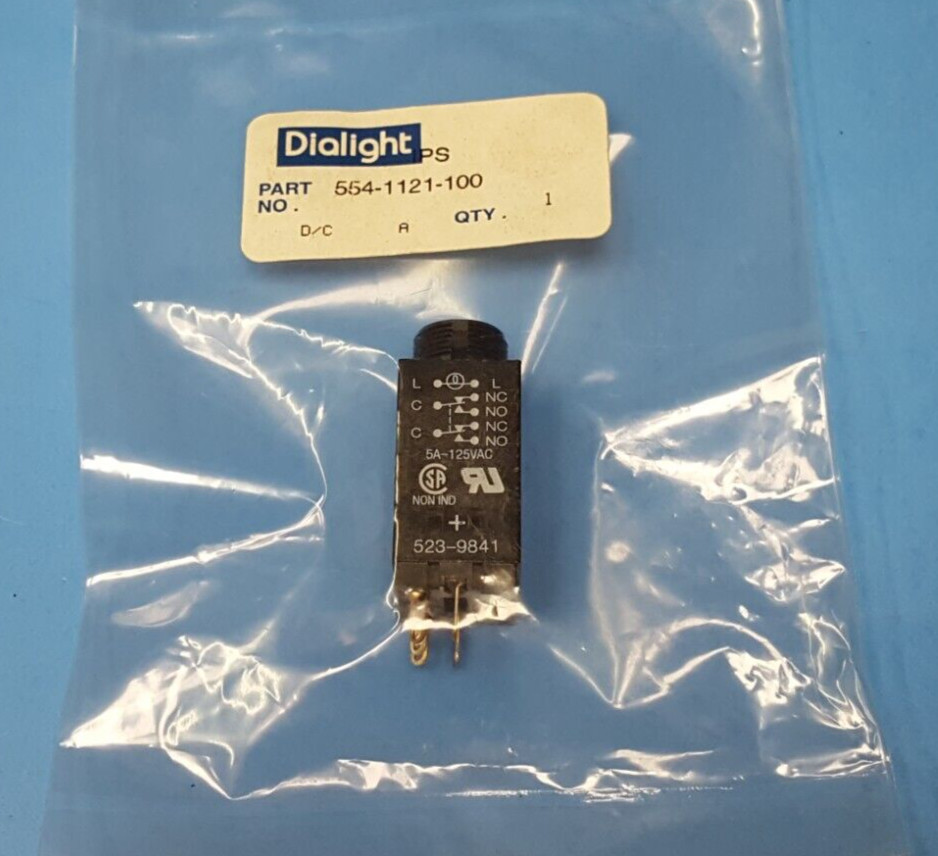 PUSH BUTTON SWITCH BASE , 554-1121-100, Dialight,  Non-Illuminated