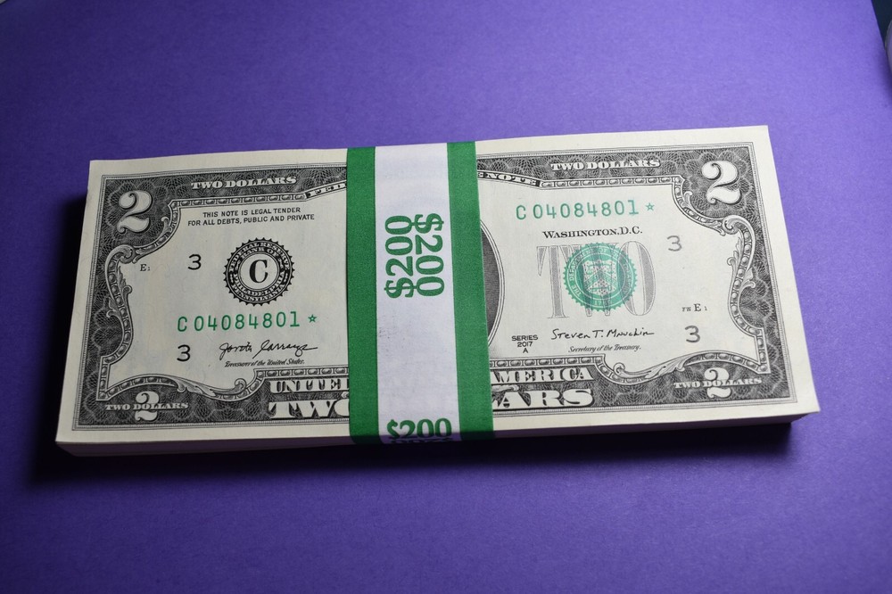 ⭐$2 UNCIRCULATED TWO DOLLAR BILL STAR NOTE - 2017A - PHILADELPHIA - ONE NOTE⭐