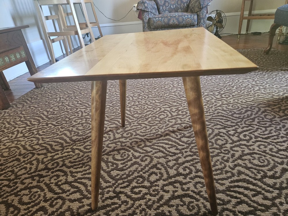 Restored Vintage Mid-Century Maple Planner Group End Table