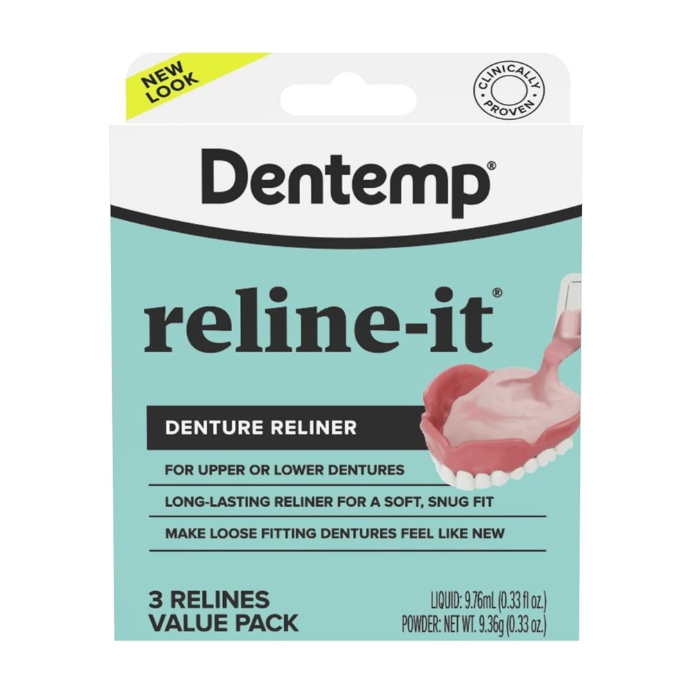 Dentemp Denture Reline Kit Value Pack Advanced Formula (3 Relines)
