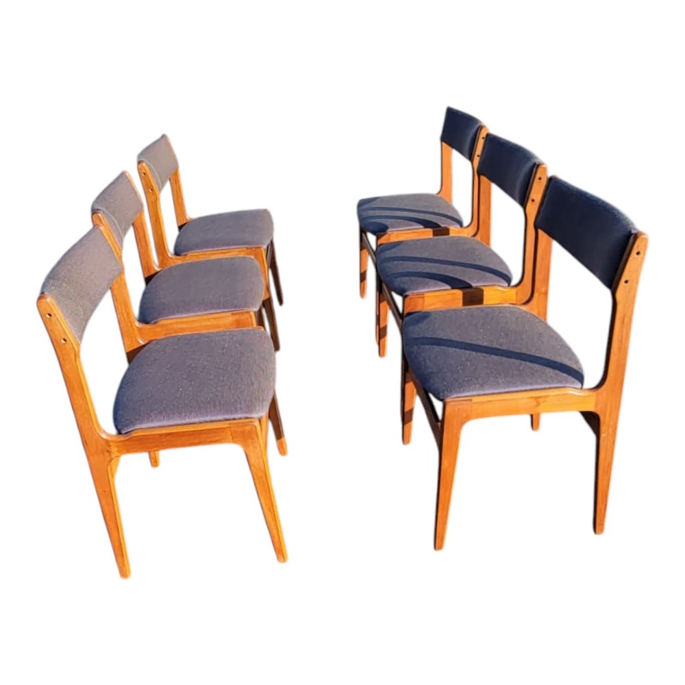 Mid-Century Danish Teak Dining Table Chairs – Scandinavian Modern Set