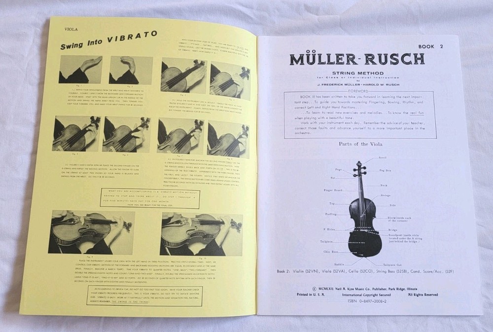 MULLER RUSCH STRING METHOD VIOLA Book 2 Learn Music Techniques Education School