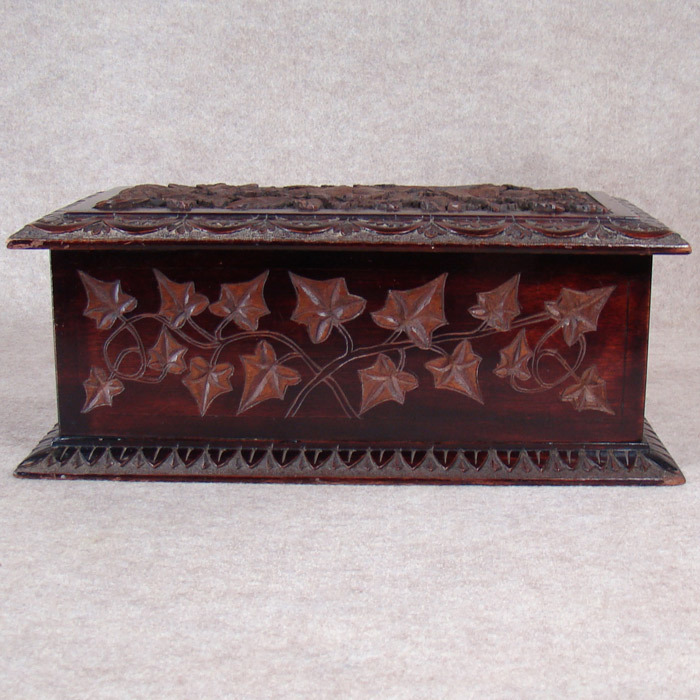 Carved Solid Black Walnut Chest - c.1880