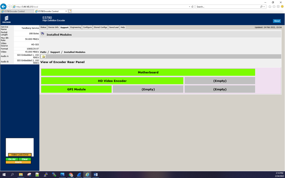 Tandberg Ericsson Encoder E5780 Tb43821