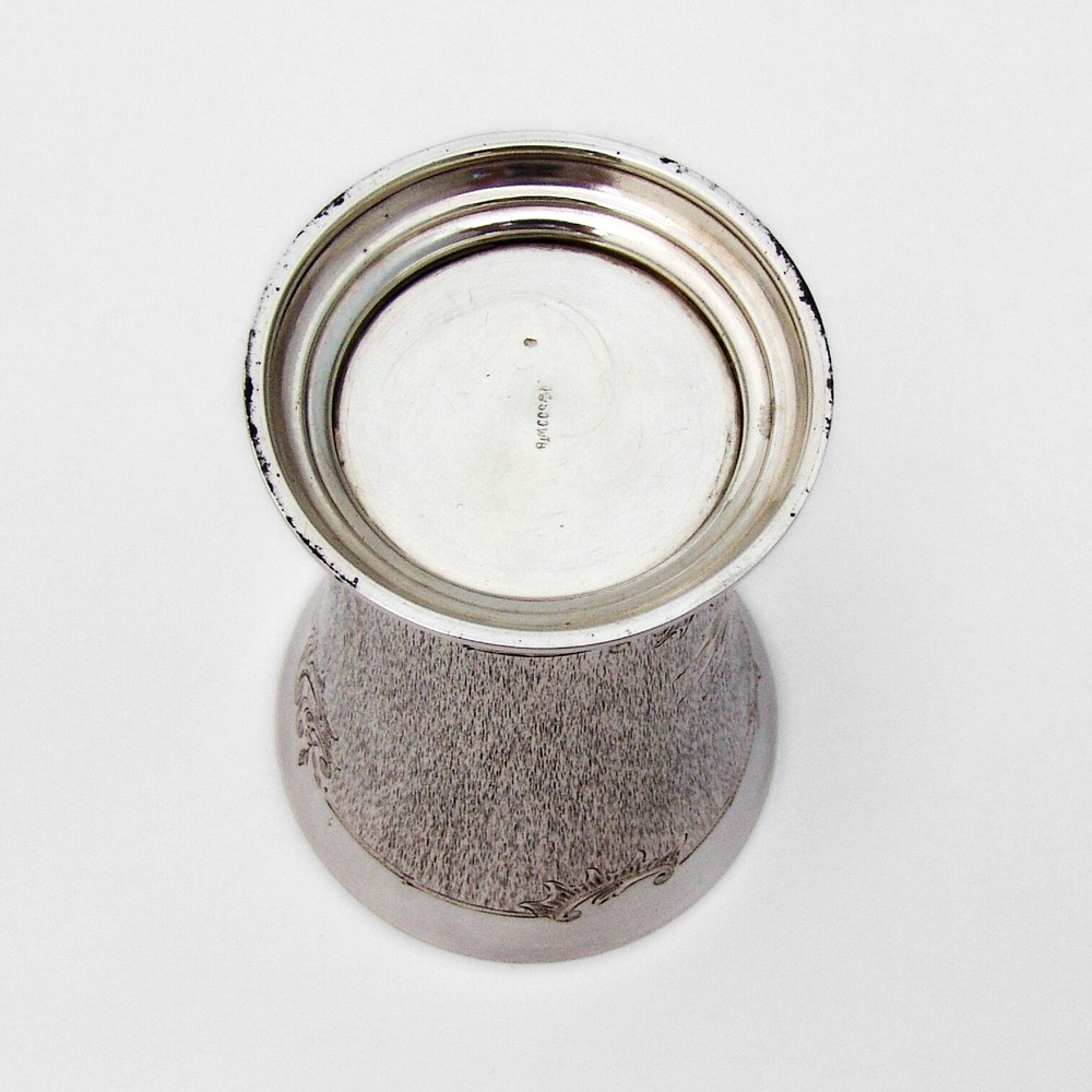 German Textured Footed Beaker Wilhelm Binder 800 Standard Silver