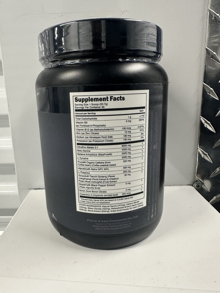 Trasparent Labs Bulk Elite Pre-training Formula Blue Berry Pomegranate 🚚🚛😱