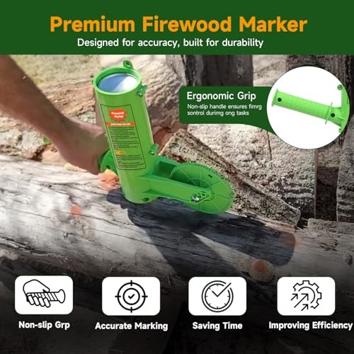 Firewood Marker Tool - Automatic Paint Marking Device with 16'' Roller Wheel,