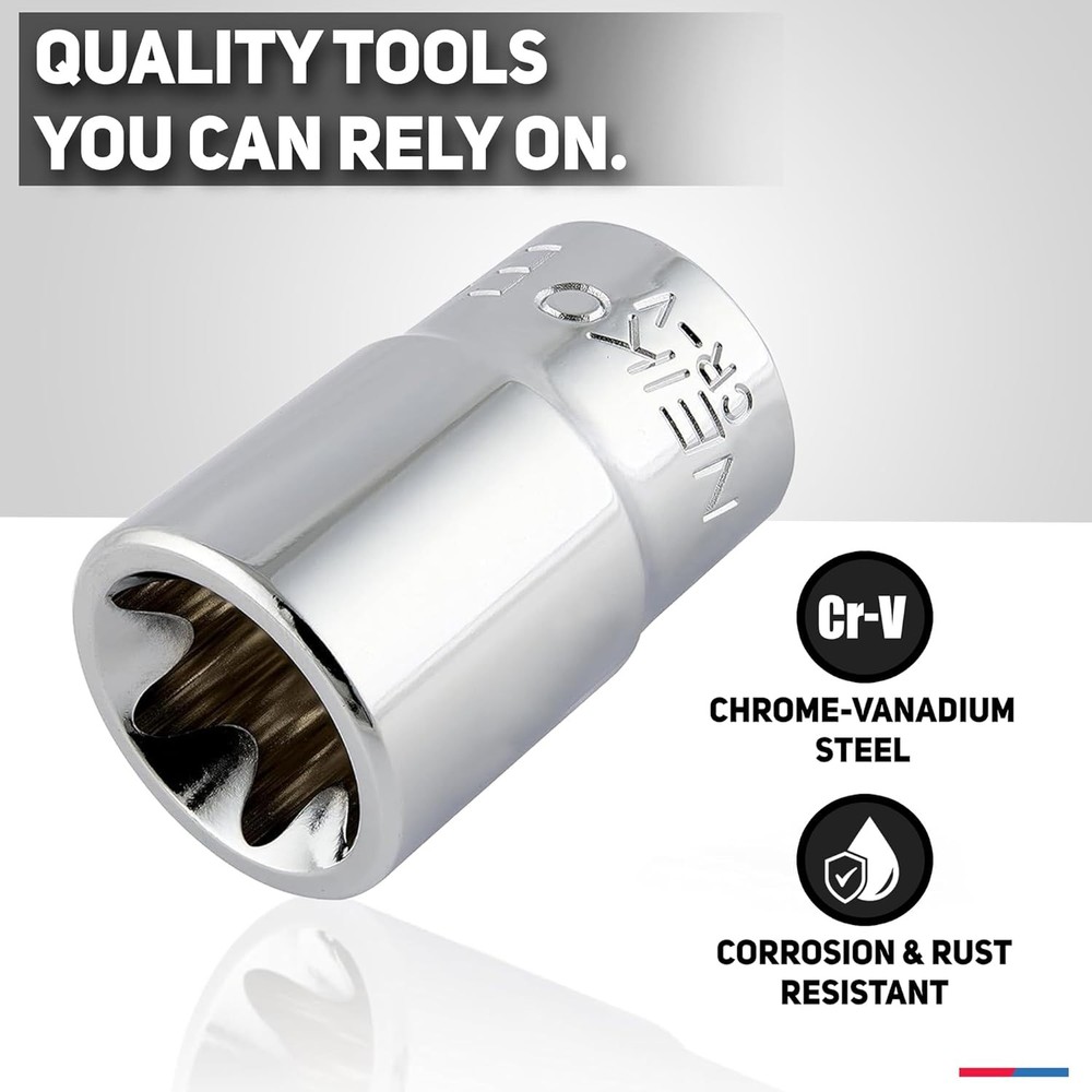 E-Torx Socket Set, 14 Piece, External Torx Socket, E4 to E24, 04300A