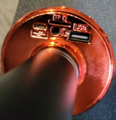 Hand Held Karaoke Microphone Red/ Black Tested- Works!