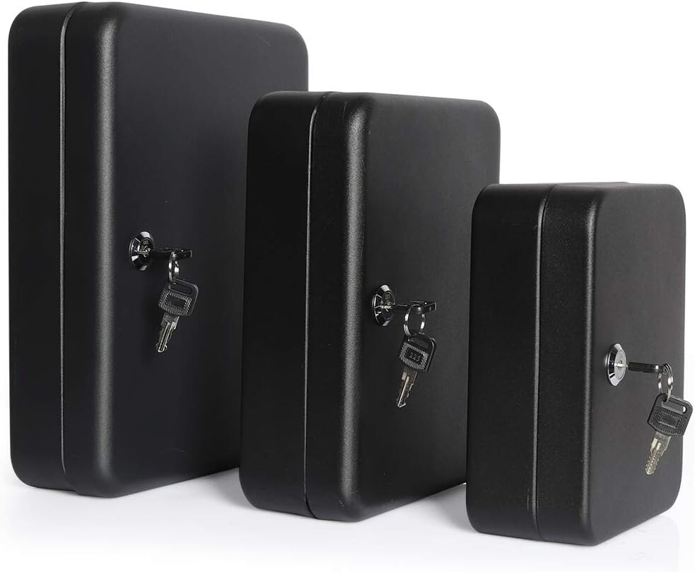 48 Key Hooks & Tags Key Labels Key Lock Box Wall Mount Security Key Storage Box