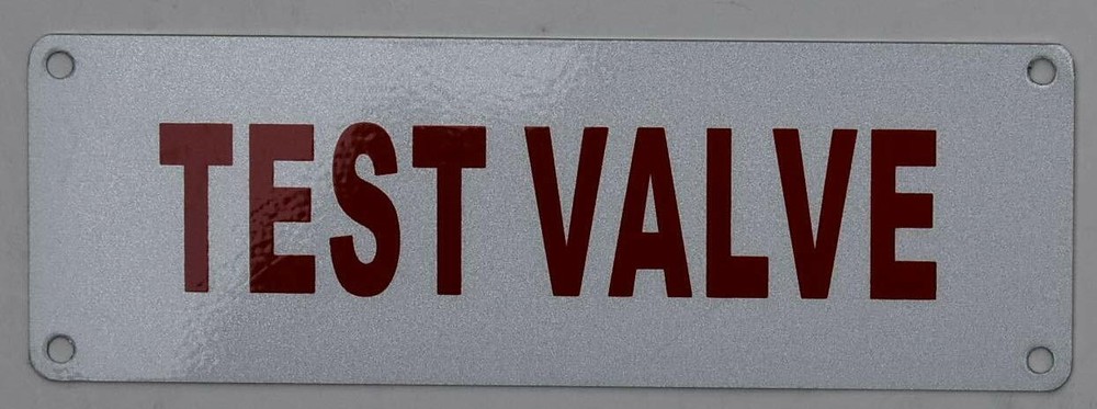 Test Valve Sign (White, Reflective !!, Aluminium 2X6)-REF24-1027