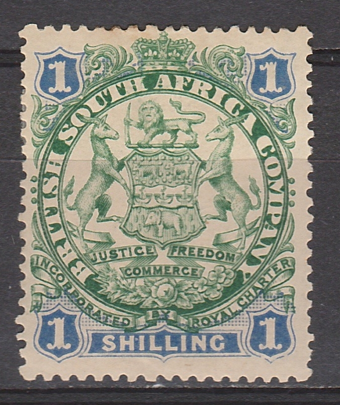 RHODESIA 1896 ARMS 1/-