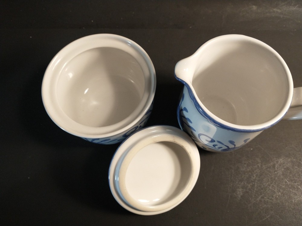 Corelle Coordinates Oceanview stoneware cream & sugar set