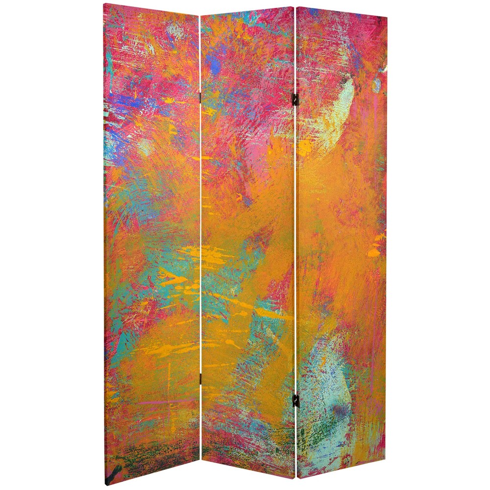 6 ft. Tall Double Sided Color Wheel Canvas Room Divider