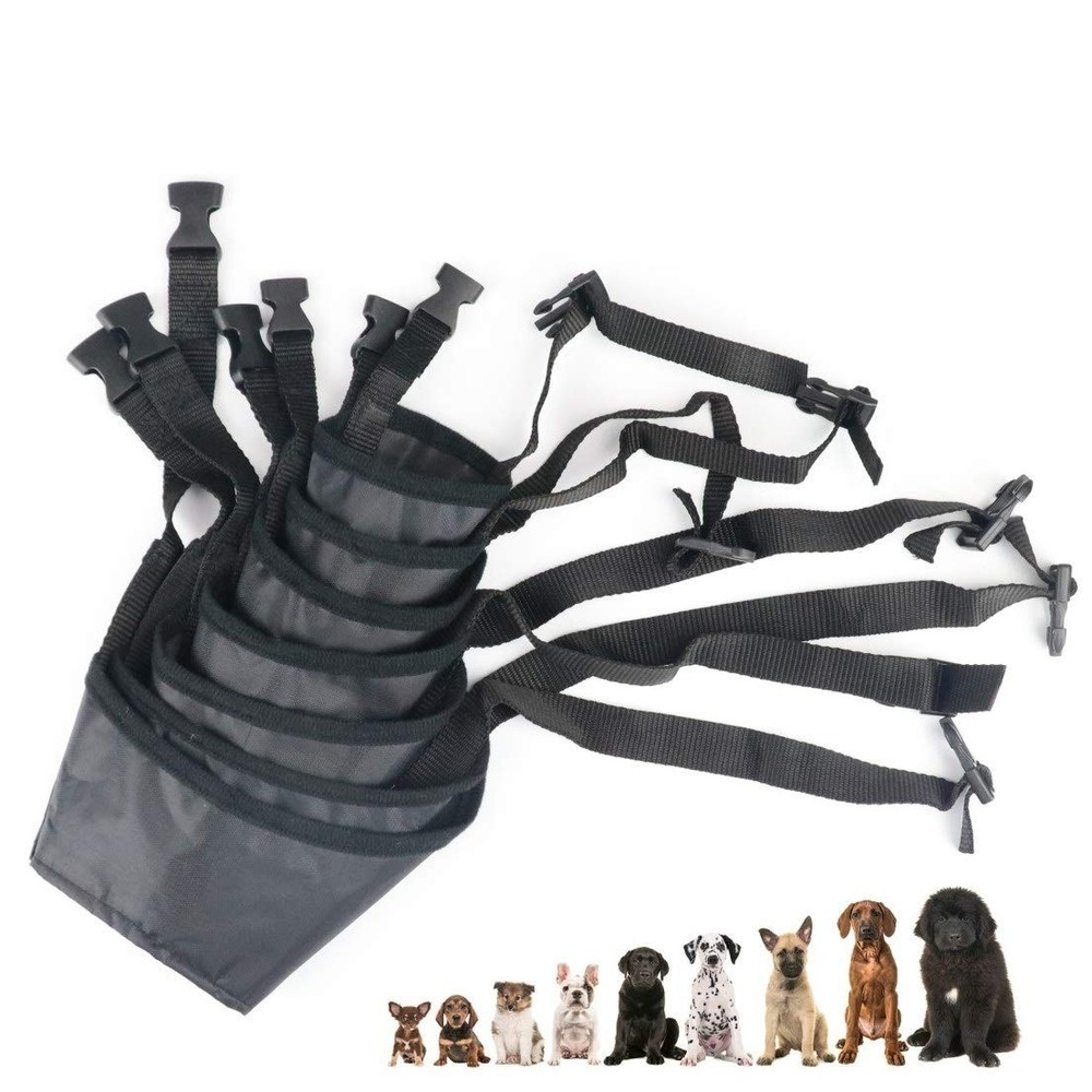 7 PCS Adjustable Dog Muzzles Anti-Biting Barking Small Medium Large Extra