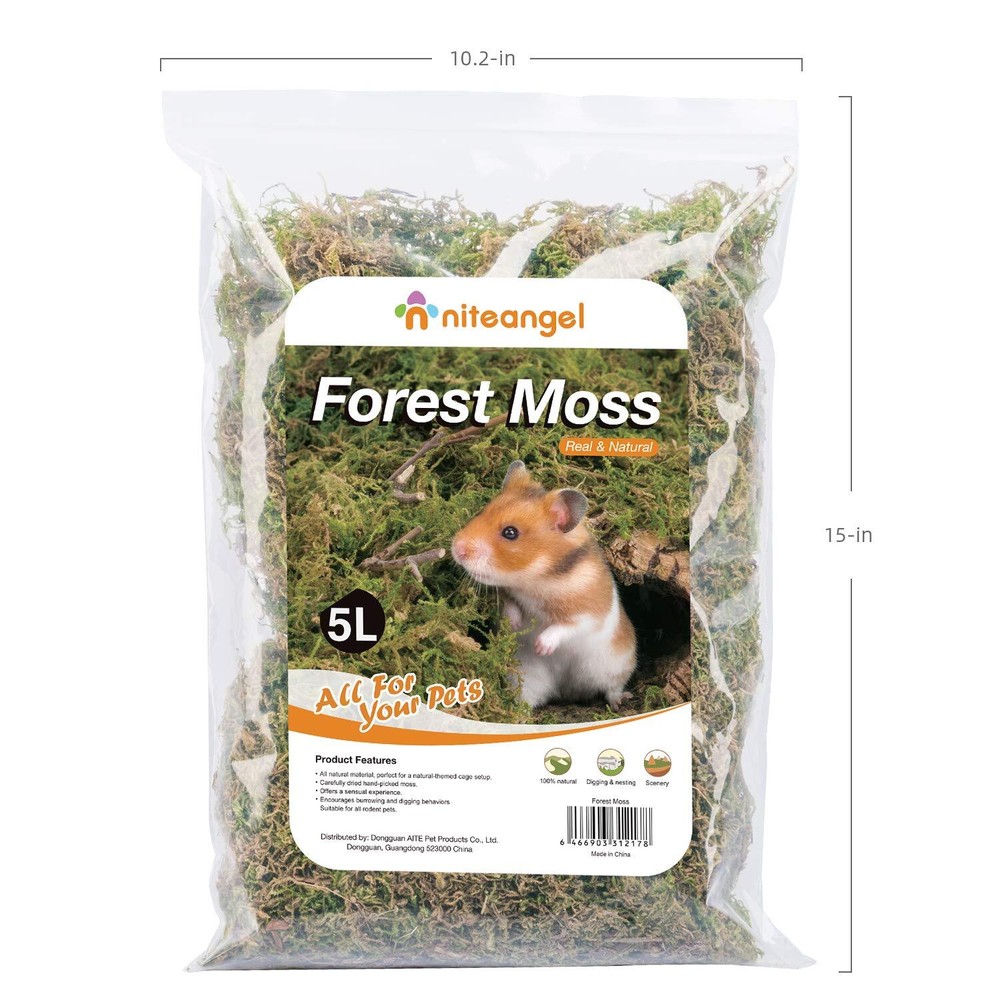 5L Forest Moss Soft Natural Moss Bedding Nesting for Dwarf Syrian Hamsters Ge...