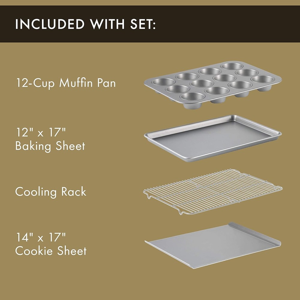 10-Piece Nonstick Bakeware Set Includes Baking Sheet Cookie Sheet Cake Pans