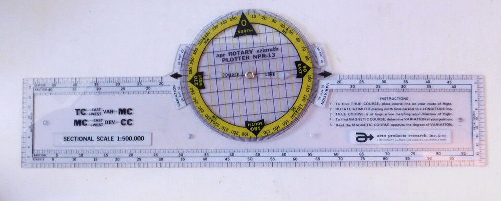 Azimuth Plotter NPR-13 1:500,000 Sectional Scale +Dead Reckoning Computer