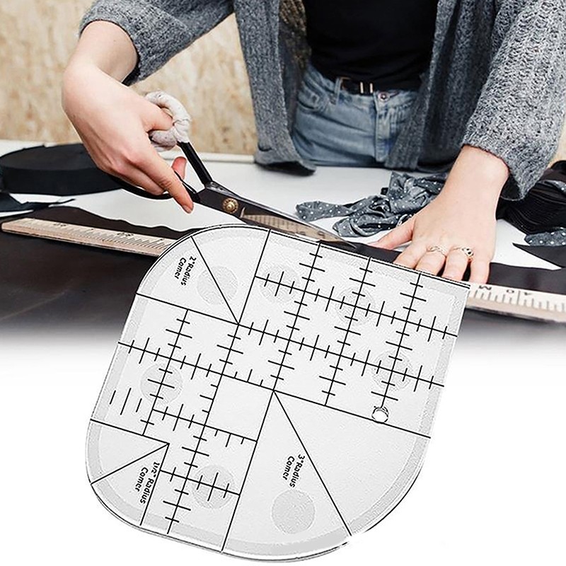 1Pc Multi Functional Angle Cutting Ruler Acrylic Ruler Round Edge Template Ruler
