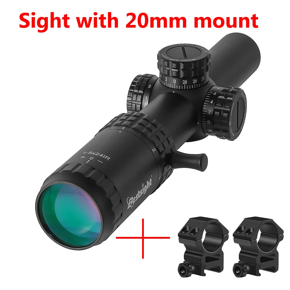 1-5x 24 Tactical Optic Scope Illuminated Grid Compact Ar15