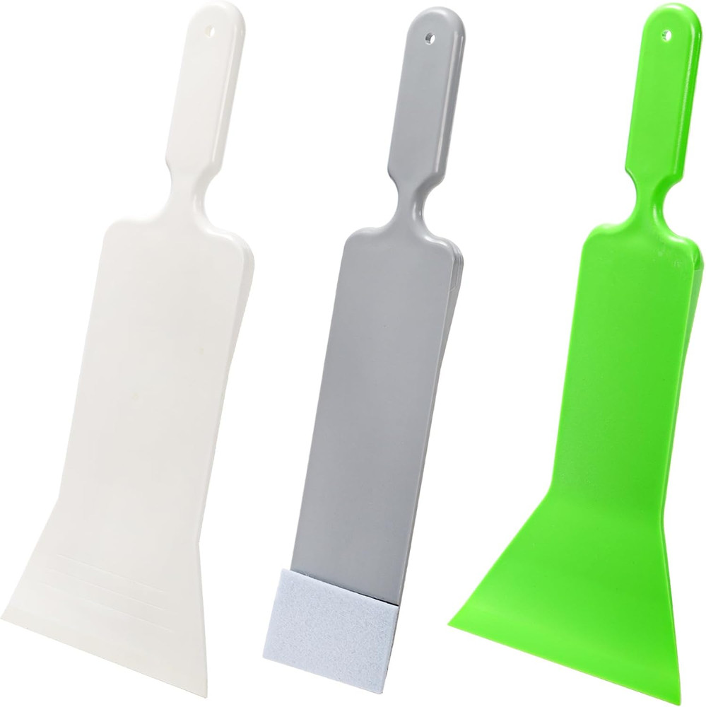 3 Pcs Window Tint Tools Long Handle Auto Bulldozer Squeegee Scrubber Paddle Flat